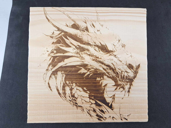 Pyrogravure laser dragon