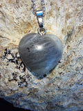 Pendentif cœur Labradorite pierre naturel